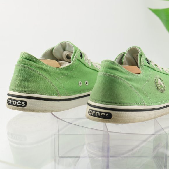Crocs Hover Sneaker Canvas Rubber Lace-Up Women 10 Light Green Lightweight - Picture 5 of 12
